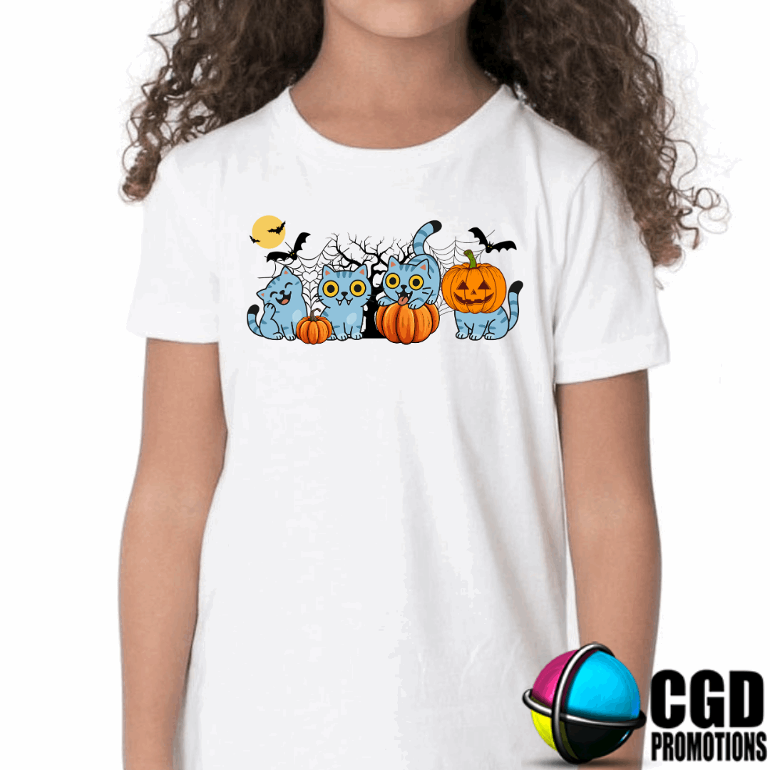 Cute Blue Tiger K-Pop Character Insipired Halloween Printed Kids Shirt