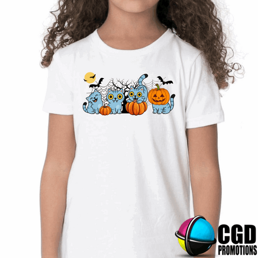 Cute Blue Tiger K-Pop Character Insipired Halloween Printed Kids Shirt