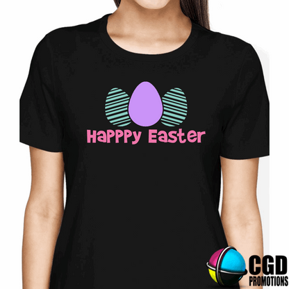 Happy Easter Three Eggs Adult & Kids Easter Printed Shirts - Unisex, Ladies fitted & Kids

