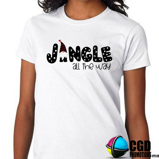 Jingle Gnome all the Way Christmas Printed Shirt for the Whole Family - Matching Unisex, Ladies Fitted & Kids (Copy)