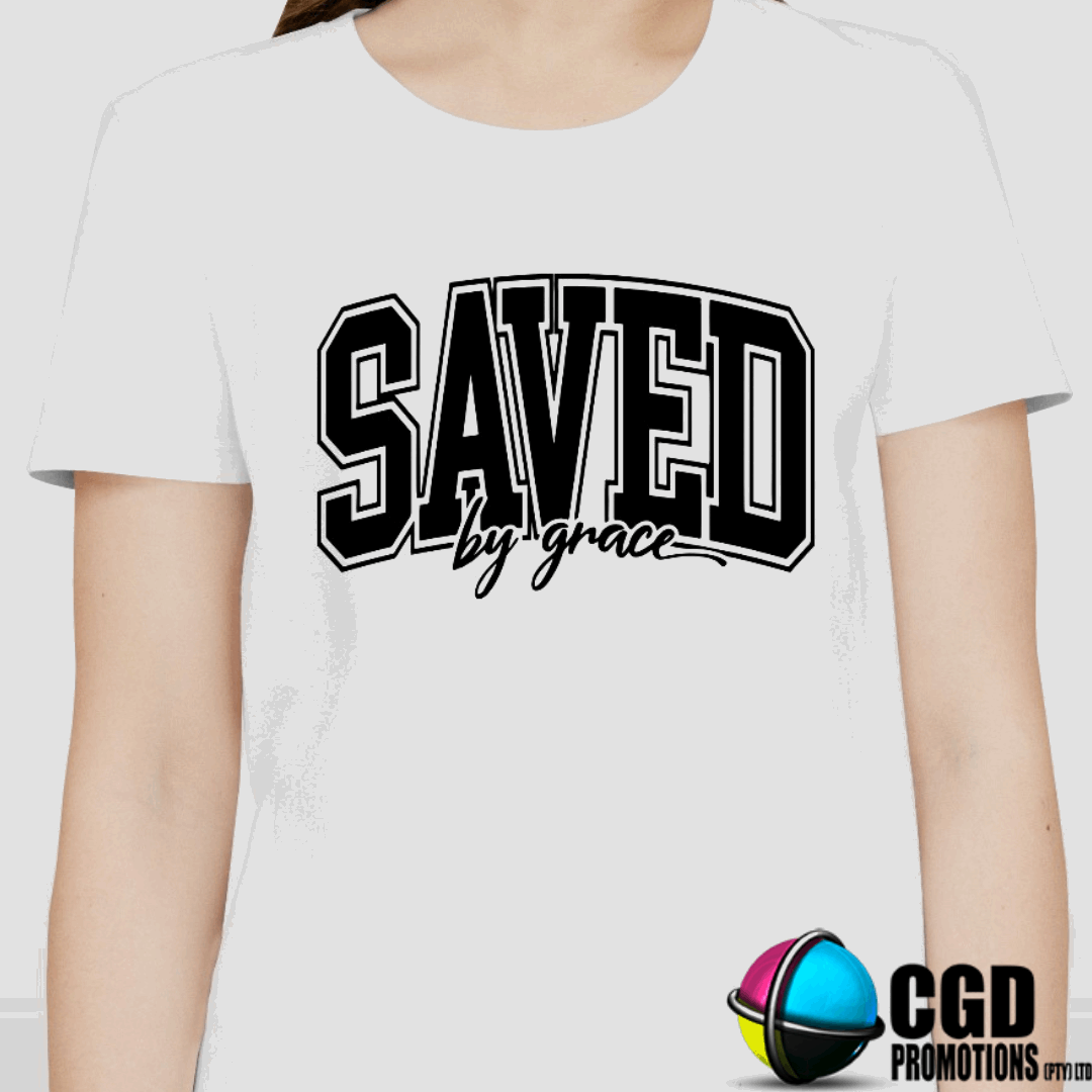 Saved by Grace Adult Printed Shirt (Faith Based)