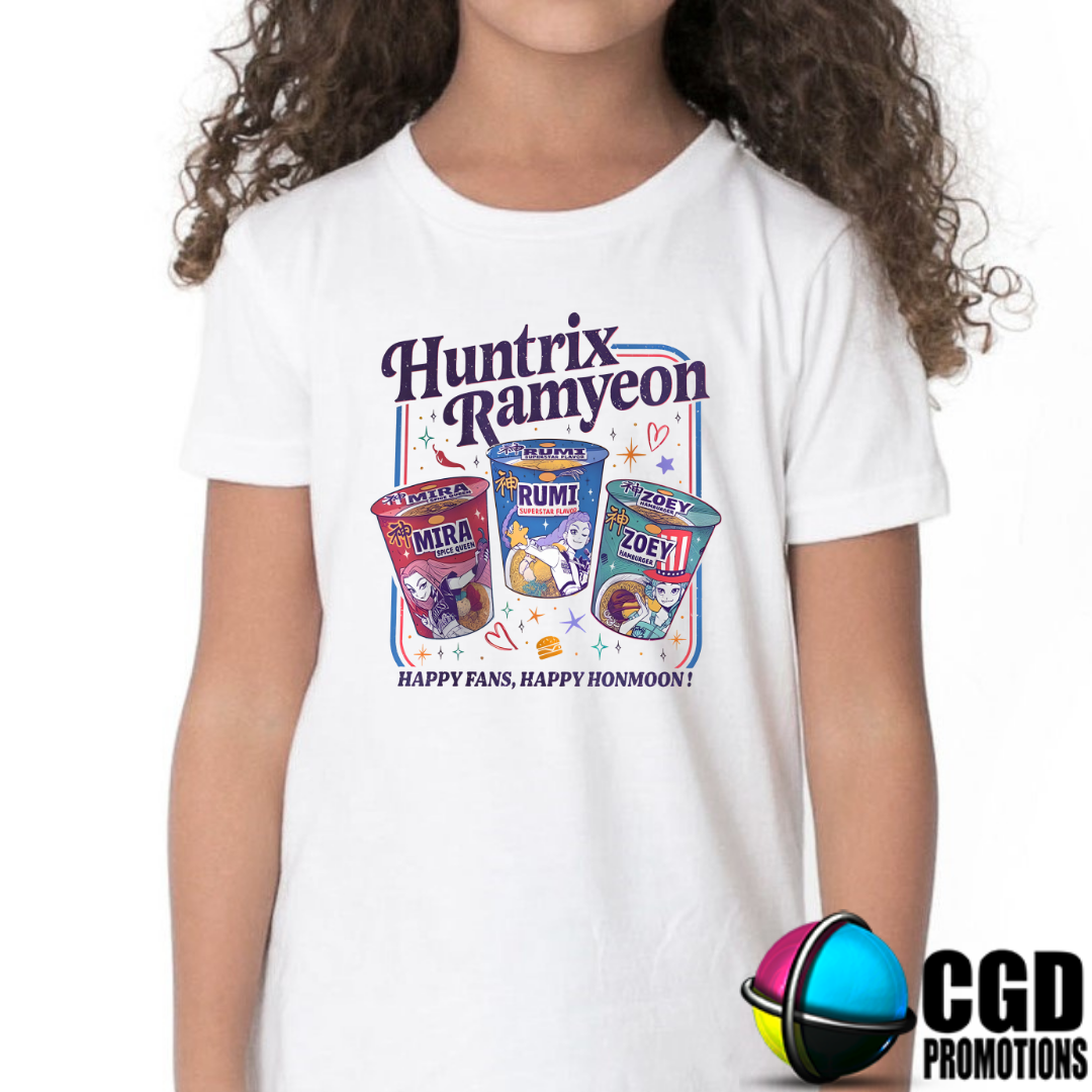 "K-pop Demon Hunter inspired shirt front design"
