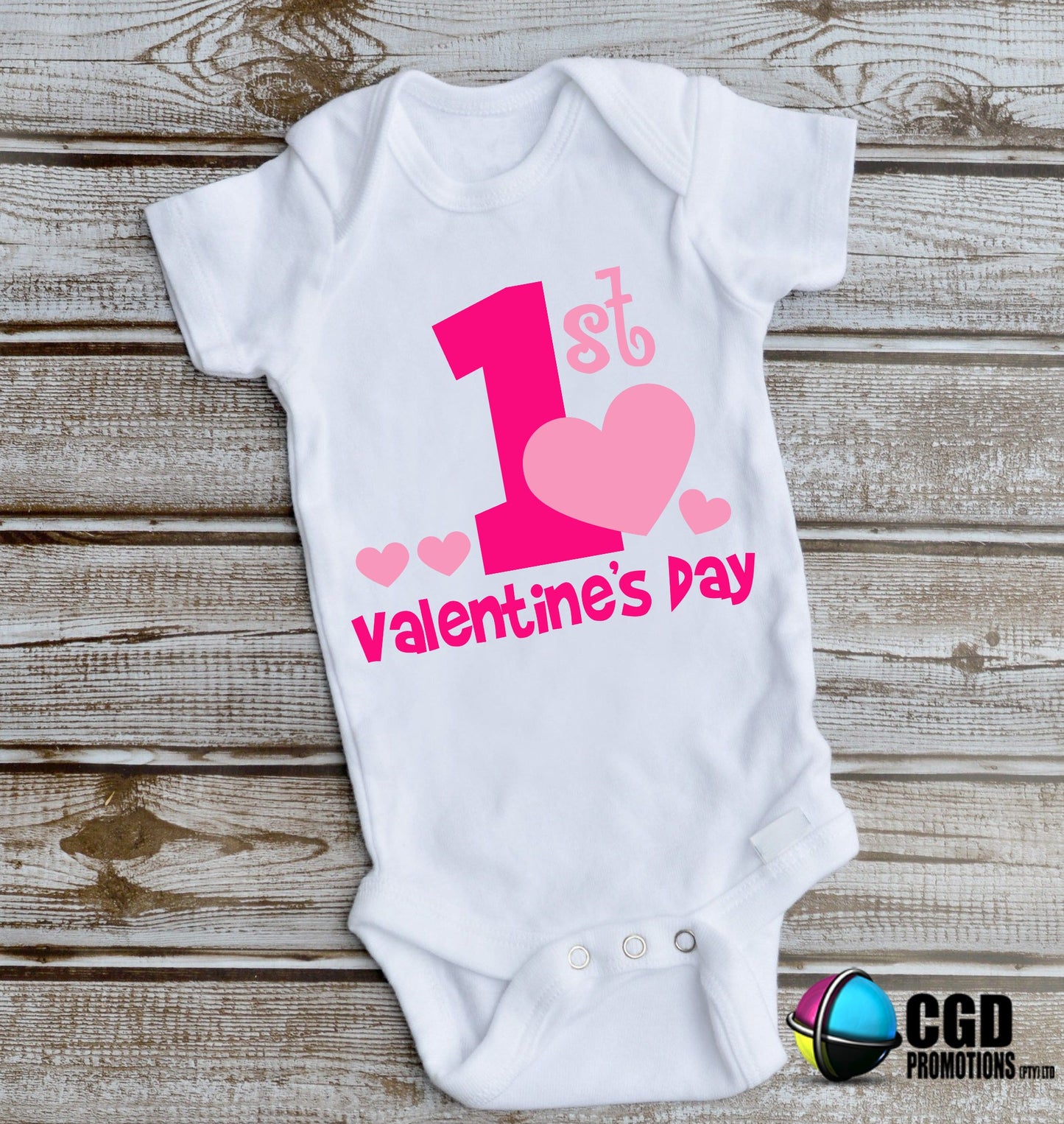 My First Valentines Day Pink Valentines Day Baby Grow 0-18 months