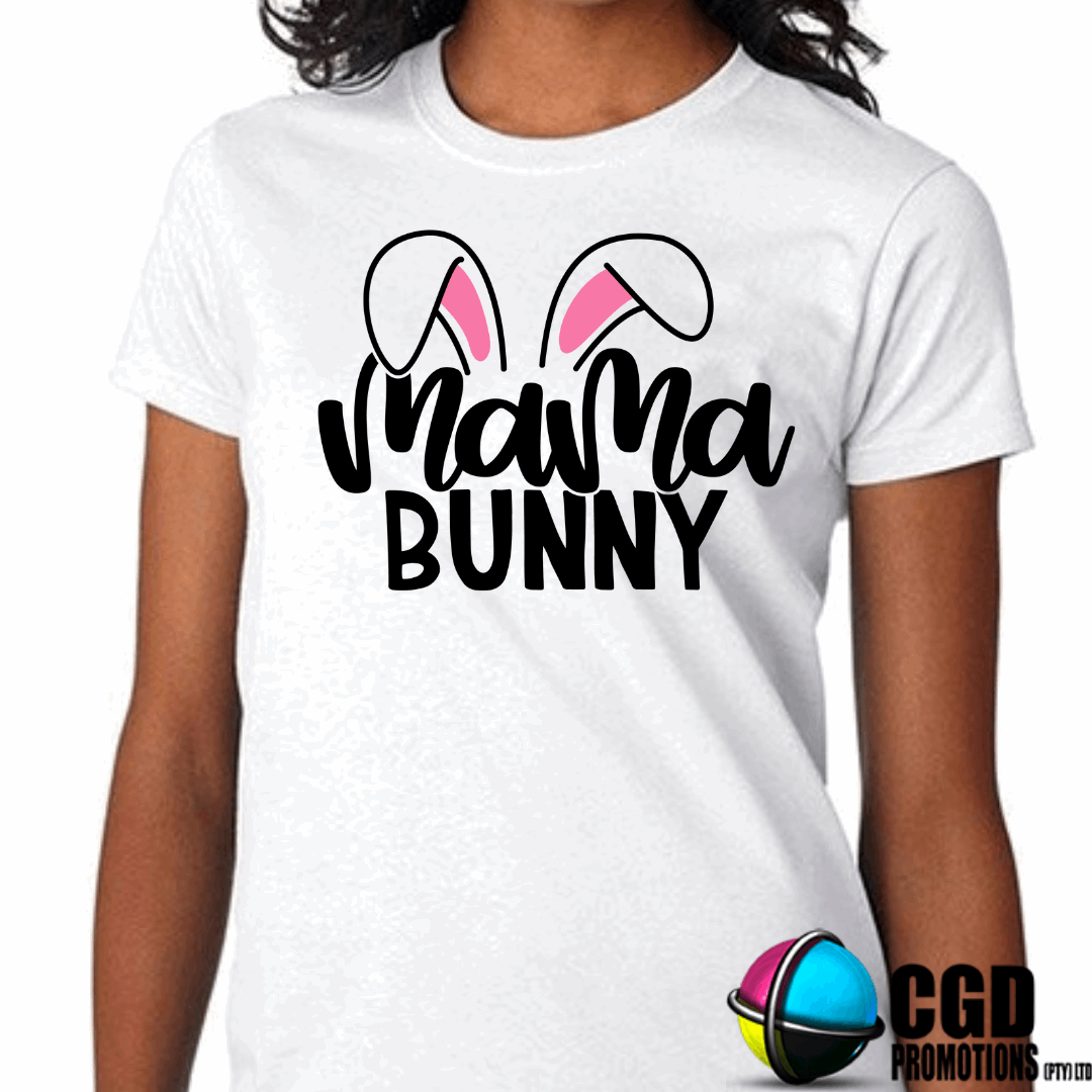 Pink Bunny Ears [Personalised CUSTOM Name] Easter Adult & Kids Printed Shirts - Unisex, Ladies Fitted & Kids