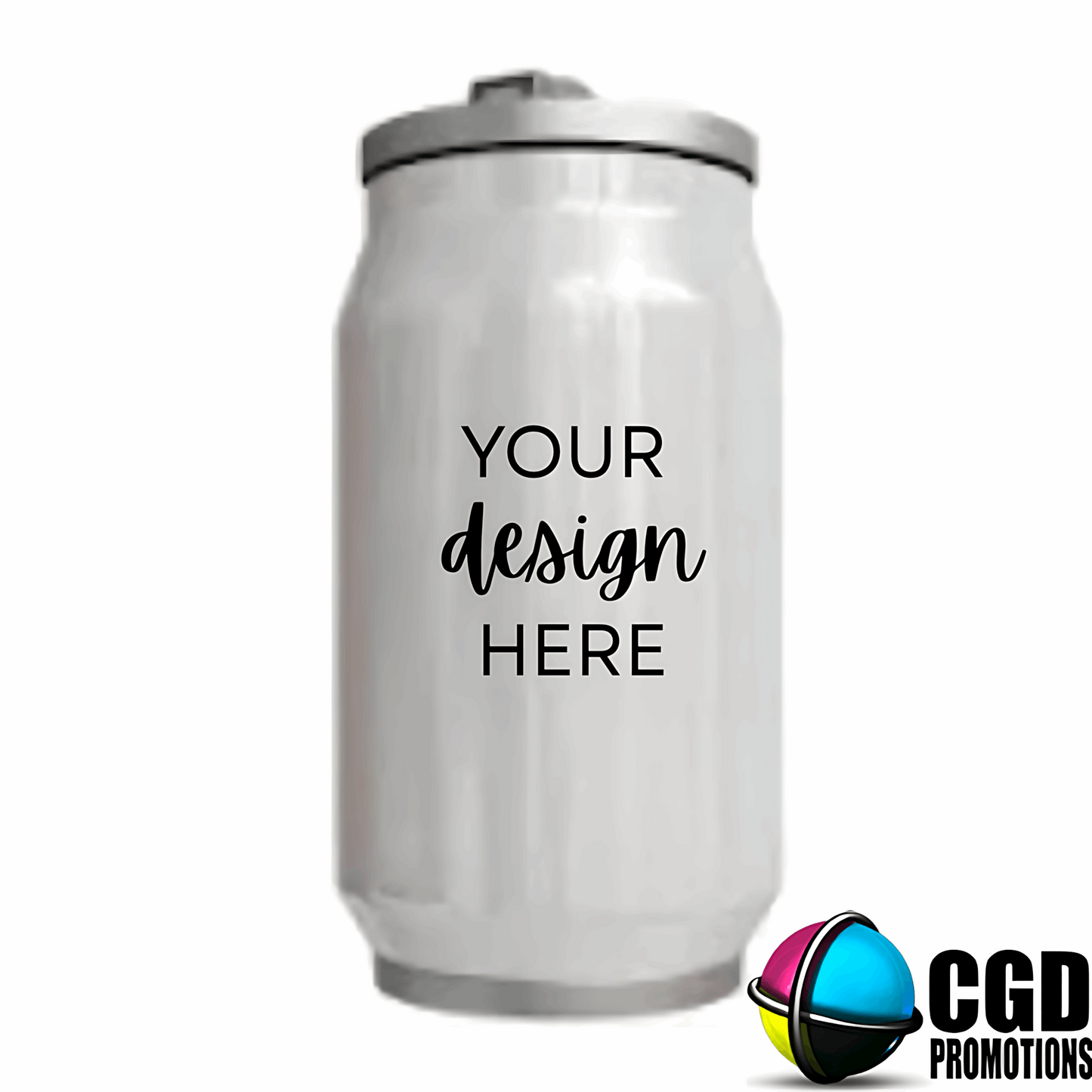 Custom Tin Can - Personalised Double-Walled 250ml Stainless Steel Can White SA | CGD Promotions