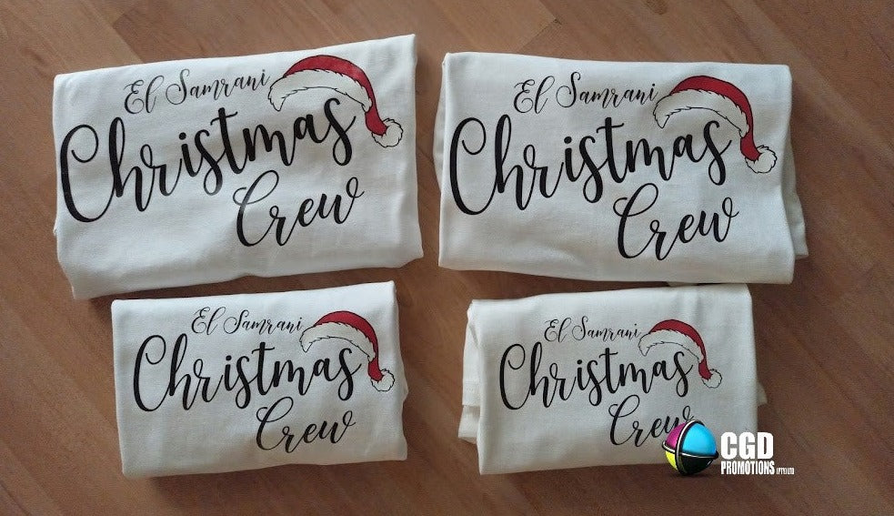 Christmas Crew Family of 4 Christmas Matching Shirts (2 kiddies T-Shirt Option)