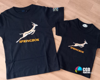 Springbok rugby shirt no name – large logo, family matching sizes  
