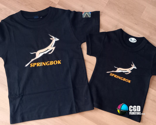 Springbok rugby shirt no name – large logo, family matching sizes  
