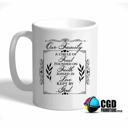 OUr Family ... Kept by God Ceramic Mug ((Faith Based))