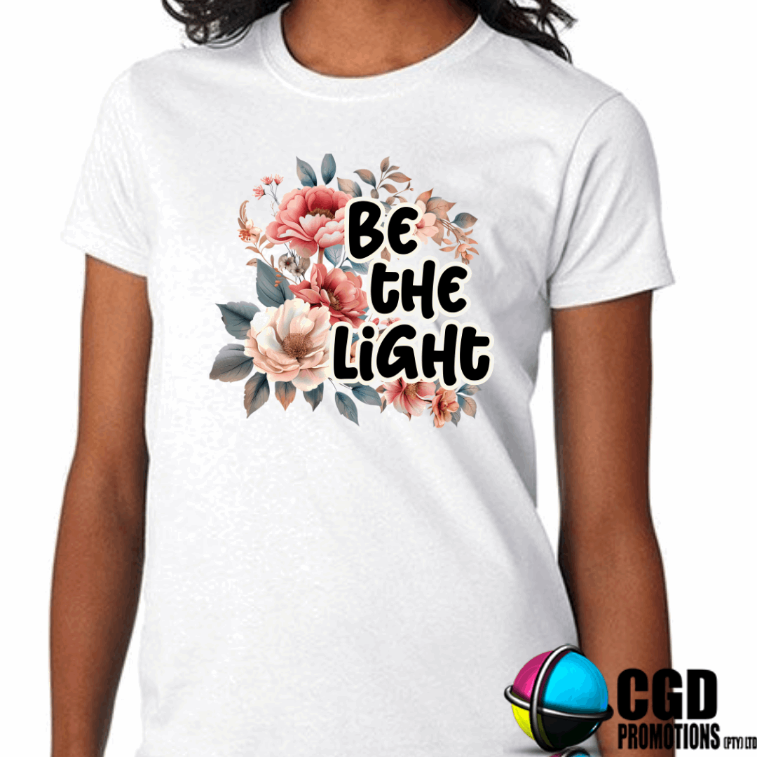 Be The Light Floral Print Adult Printed Shirt (Faith Based) (Copy)