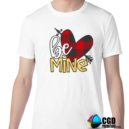 Be Mine Plaid heart - Valentines Day Shirt - Matching Unisex, Ladies Fitted & Kids 