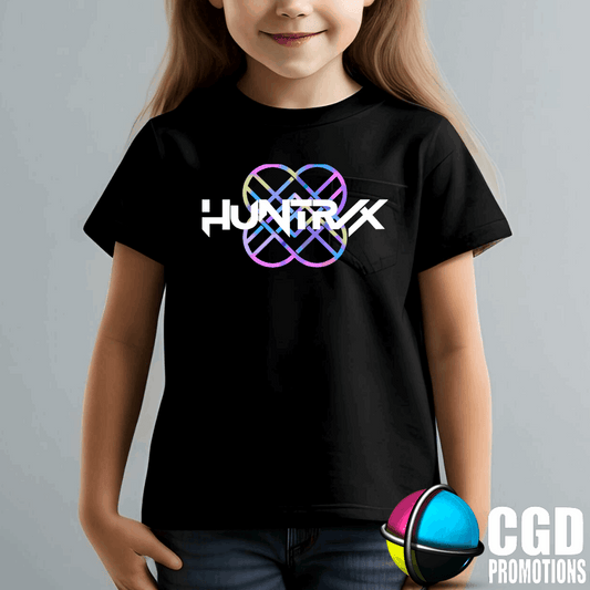 "Model wearing K-pop Demon Hunter inspired shirt"