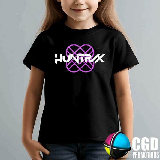 "Model wearing K-pop Demon Hunter inspired shirt"