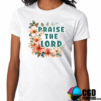 Praise The Lord Floral Print Adult Printed Shirt (Faith Based)