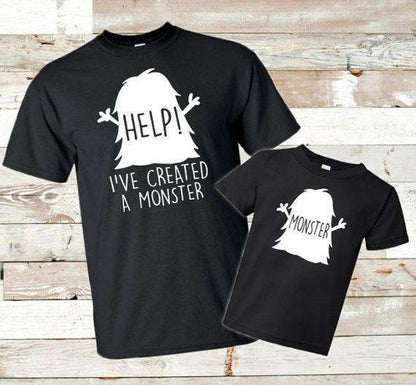 Help I Created a Monster Matching Family Shirts – Adult & Baby Grow or Kids Tee | CGD Promotions