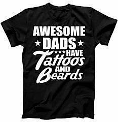 Awesome Dads have Tattoos and Beards Printed Shirt Father's day Shirt Gifts for Him