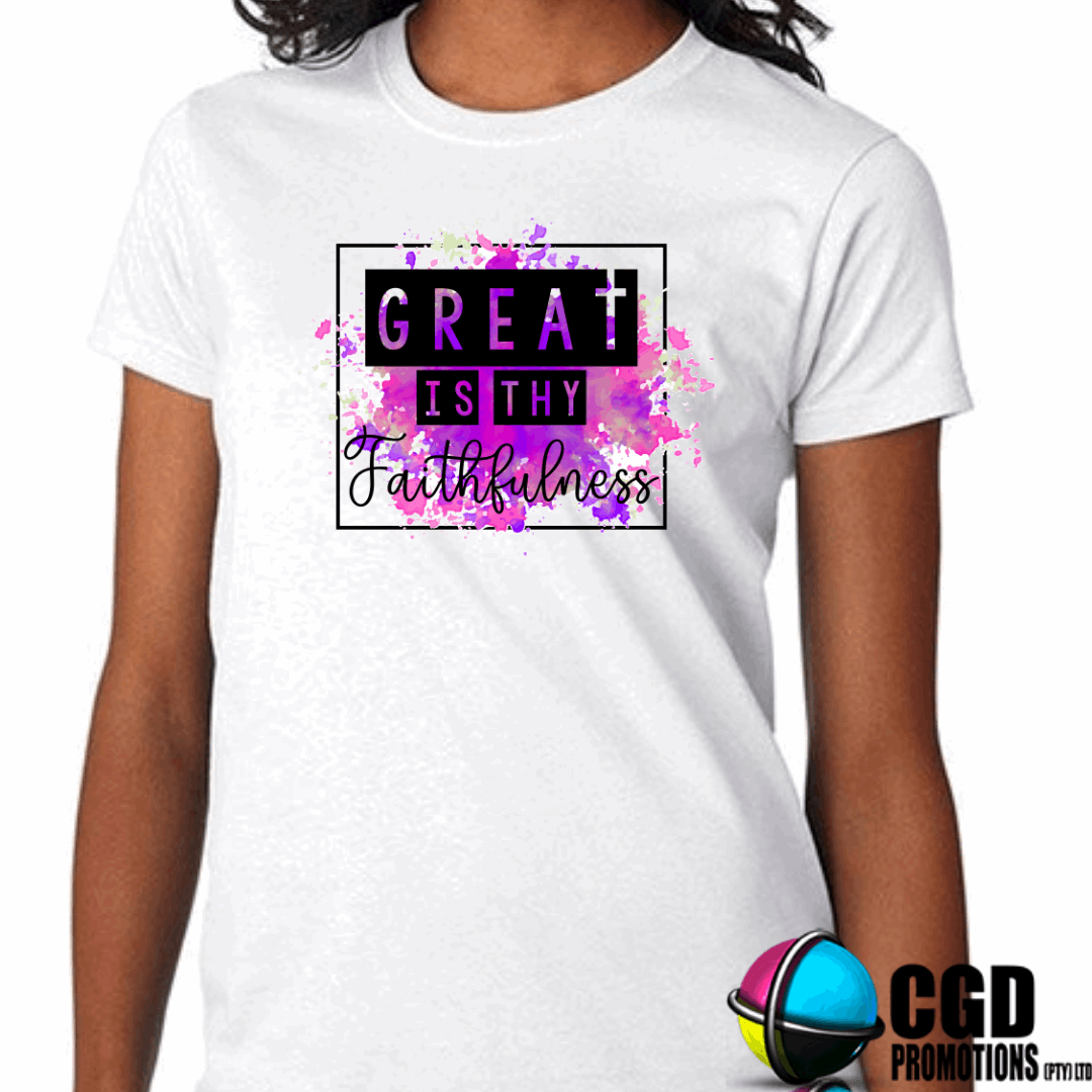 Great is Thy Faithfulness  Adult Printed Shirt (Faith Based)