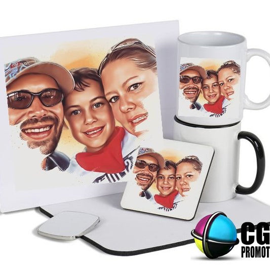 Custom Design Personalised Mug, Mousepad & Coaster Set – Your Logo or Image