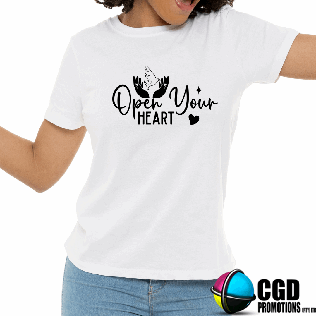 Open your heart Adult Printed Shirt (Faith Based)