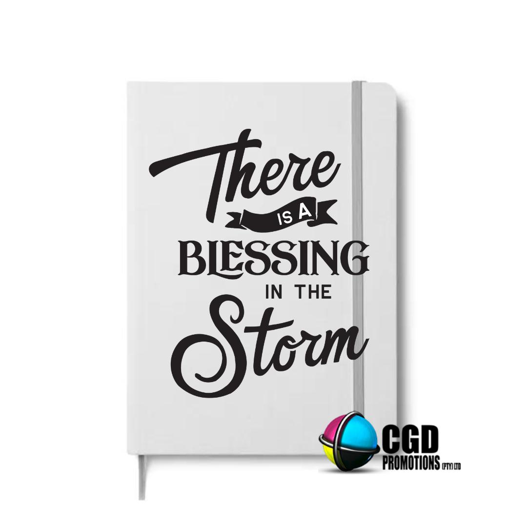 There is a Blessing in the Storm A5 Hard Cover Notebook  ((Faith Based))