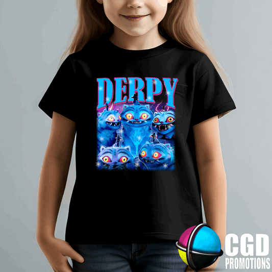 "Model wearing K-pop Demon Hunter inspired t-shirt" Derpy Huntrix 