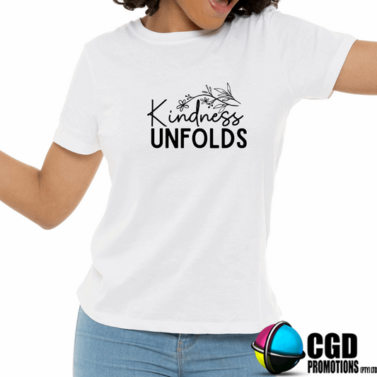 Kindness Unfolds Adult Printed Shirt (Faith Based)