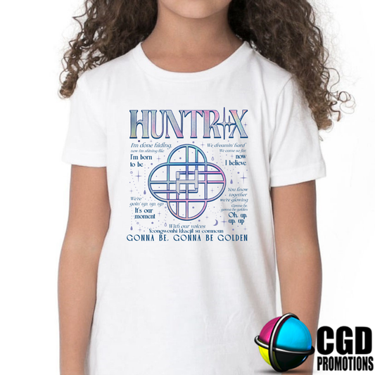"K-pop Demon Hunter inspired shirt front design"