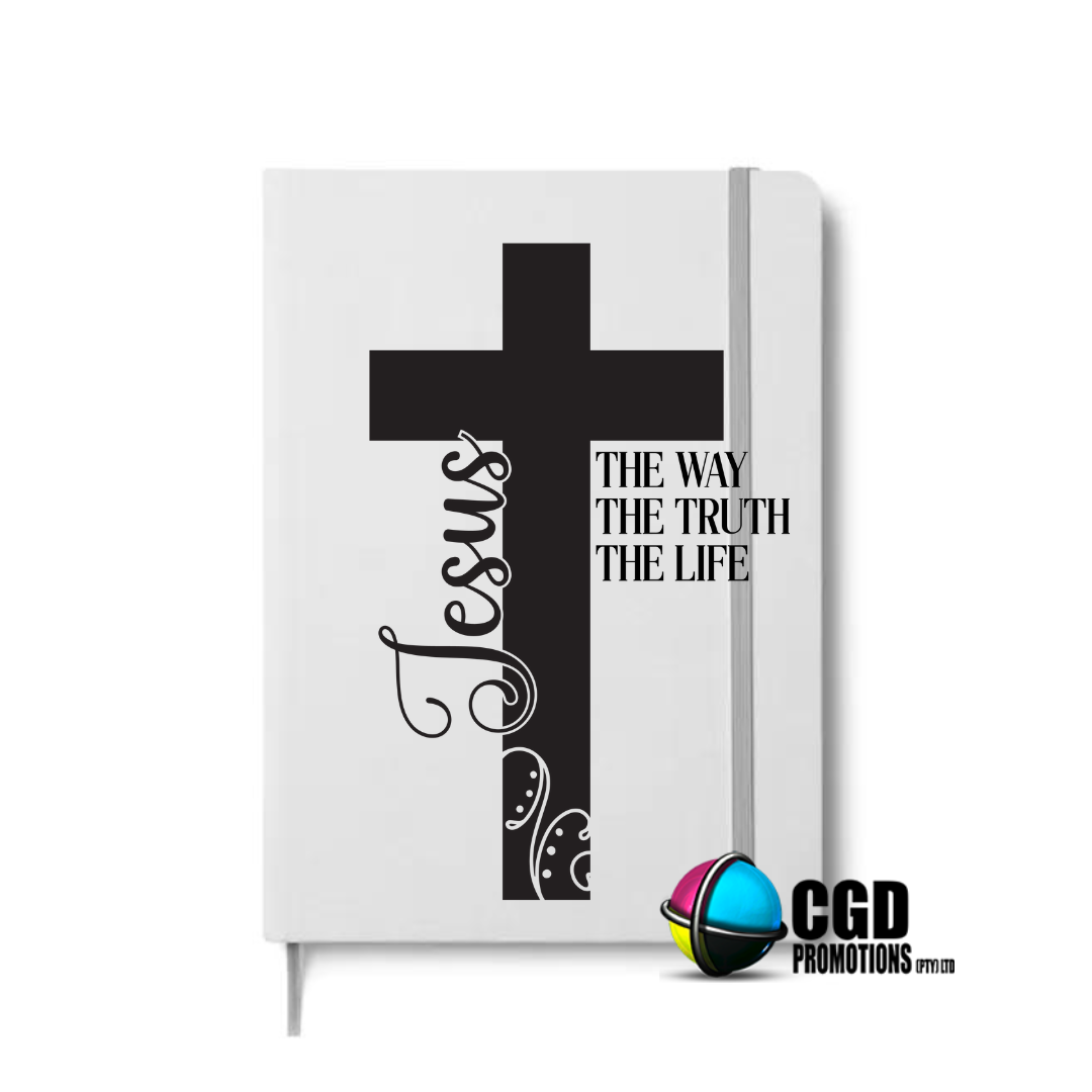 Jesus The Way The Truth The Life A5 Hard Cover Notebook  ((Faith Based))