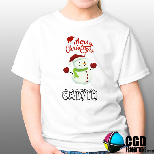 Snowman Adult & Kids Christmas Printed Shirt – Matching Adult & Kids Holiday Shirts