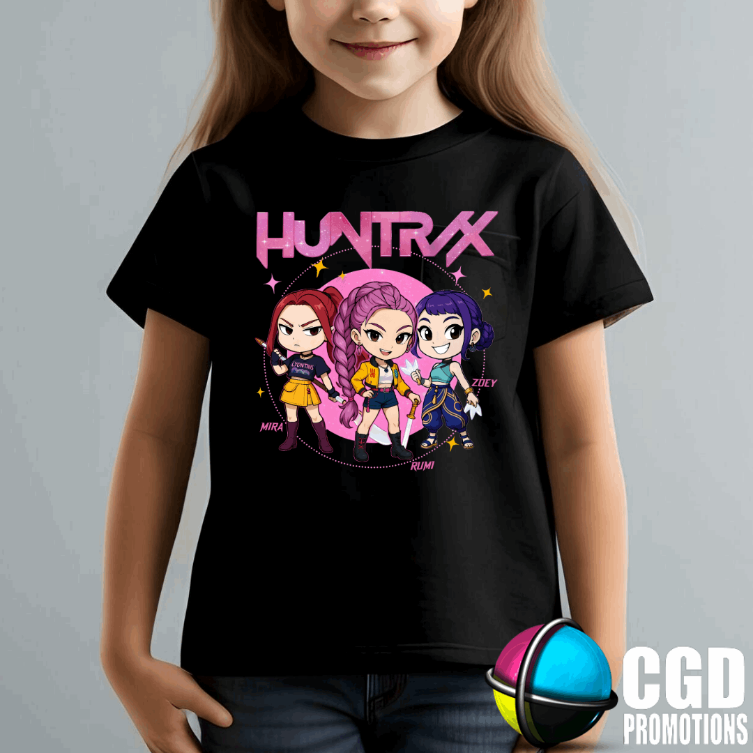 "Anime-inspired K-pop shirt in black cotton"