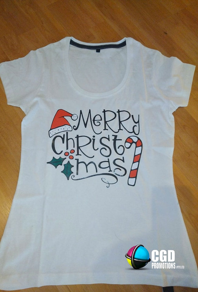 Merry Christmas Candy Cane Adult & Kids Christmas Printed Shirt