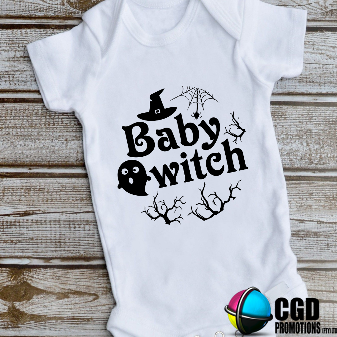 Baby Witch with Ghost & Witch Hat Halloween Baby Grow 0-12 months