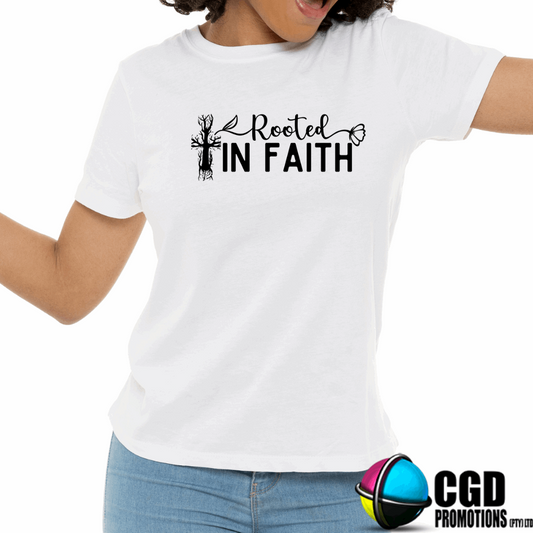 Rooted in Faith Adult Printed Shirt (Faith Based)