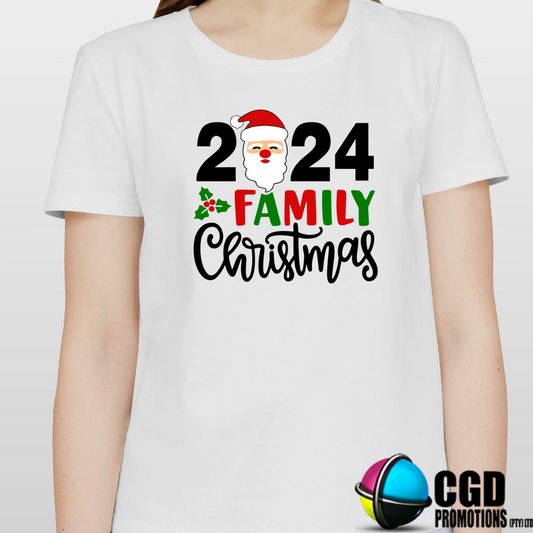 [Year] Santa Family Christmas Matching Printed Family Shirt - Matching Christmas Adult Unisex, Ladies Fitted & Kids