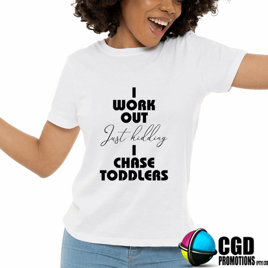 I Work Out Mom Printed Shirt