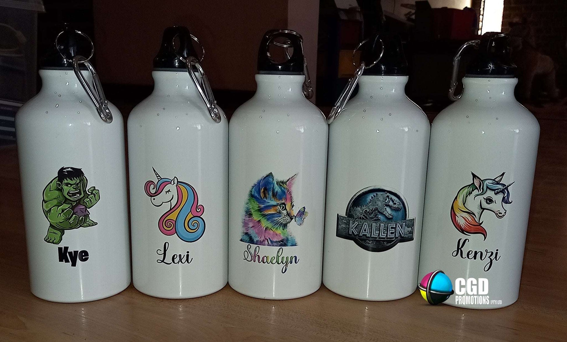Custom White / Silver Sport Water Bottle - Personalised Aluminium 600ml Sport Water Bottle SA | CGD Promotions