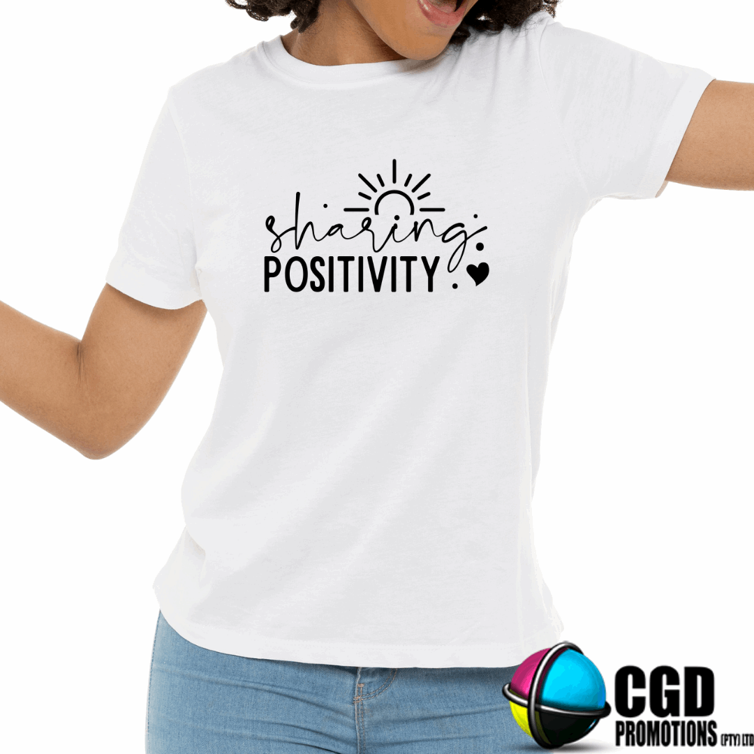 Sharing Positivity Adult Printed Shirt (Faith Based)