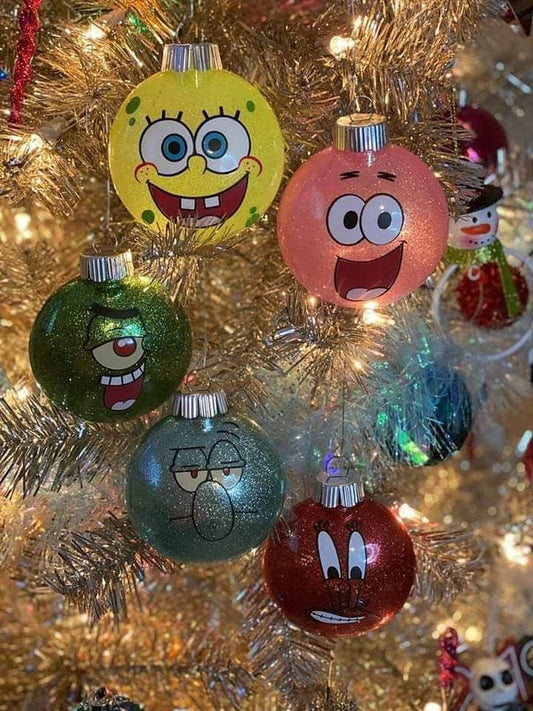 SpongeBob & Friends 8cm Christmas Bauble Set – SpongeBob, Patrick, and Friends

