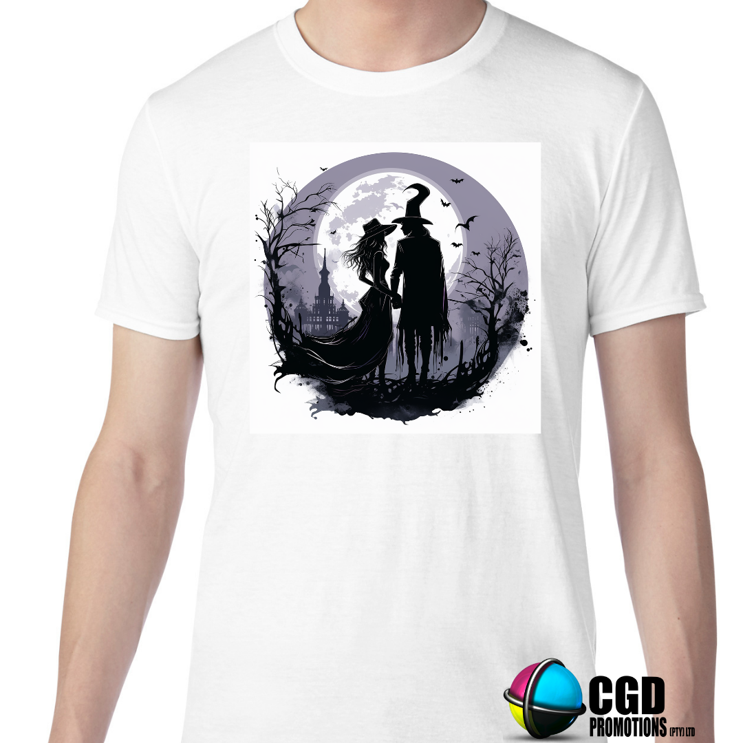 Gothic Love Couple Horror Halloween Adult Printed Shirt