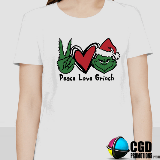 Peace Love Grinch Christmas Printed Family Shirt - Matching Christmas Adult Unisex, Ladies Fitted & Kids