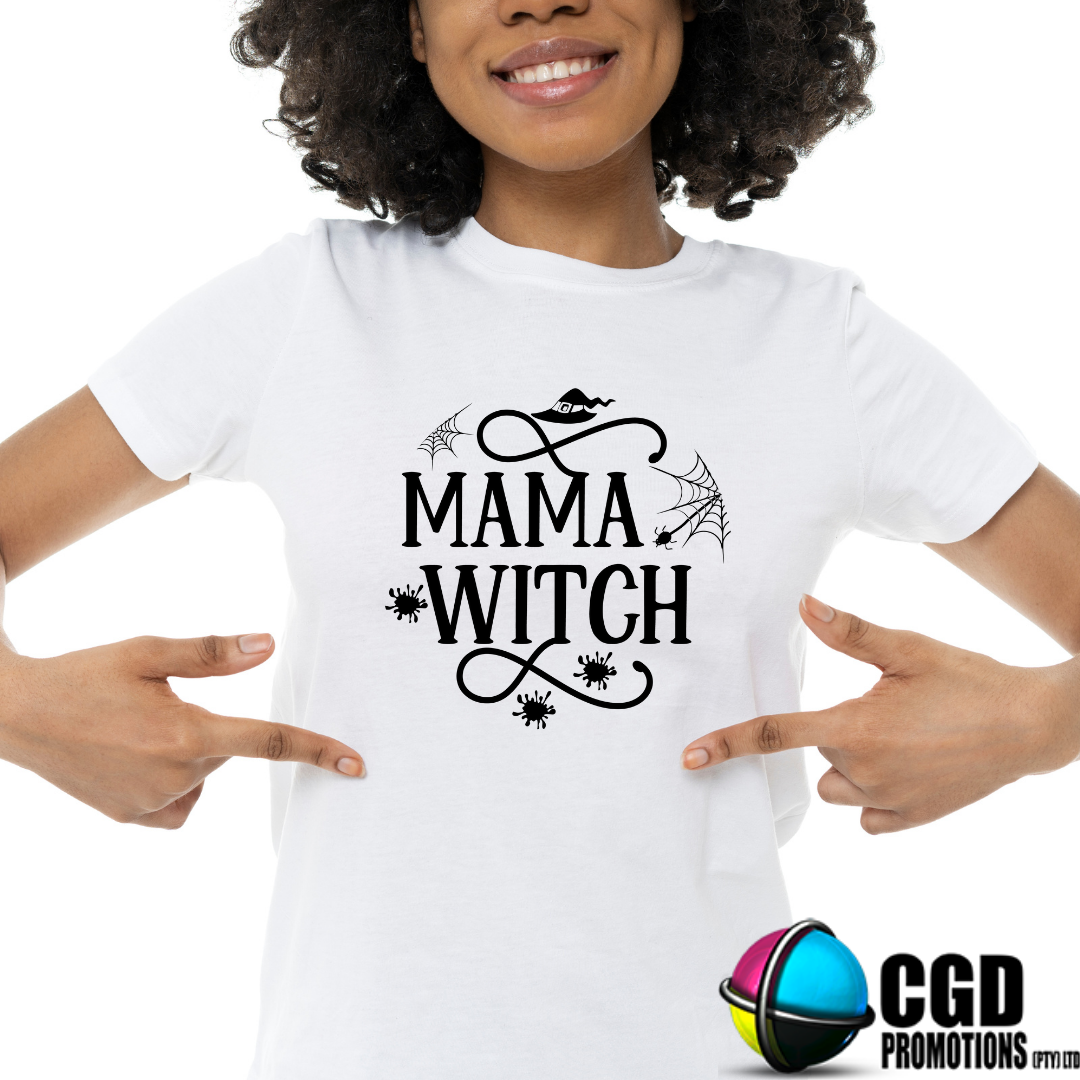 Mama Witch - Halloween T-shirts Adult Printed Shirt - Men's Unisex, Ladies Fitted