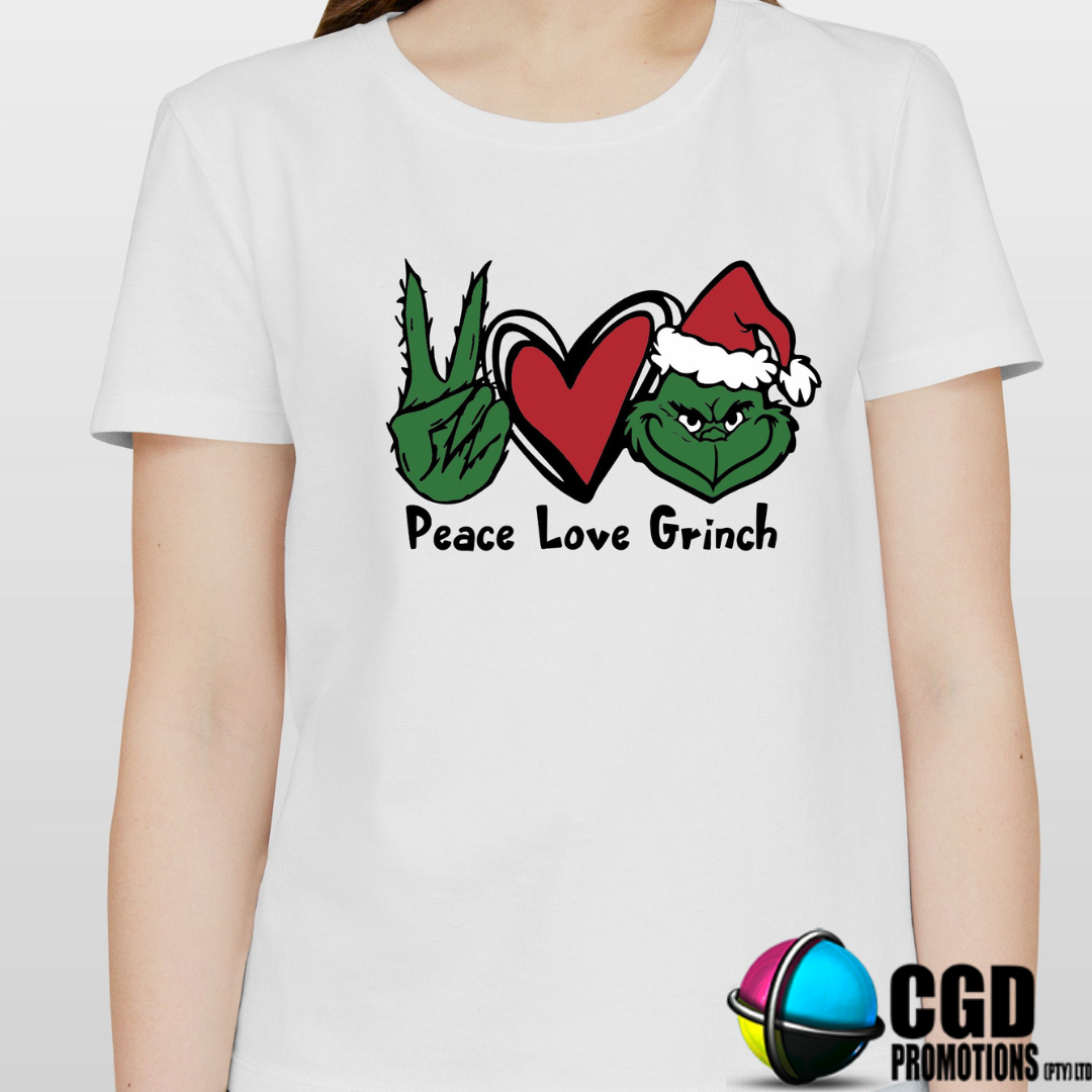 Peace Love Grinch Christmas Printed Family Shirt - Matching Christmas Adult Unisex, Ladies Fitted & Kids