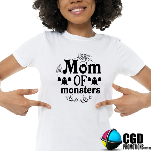 Mom of Monsters - Halloween T-shirts Adult Printed Shirt - Men's Unisex, Ladies Fitted