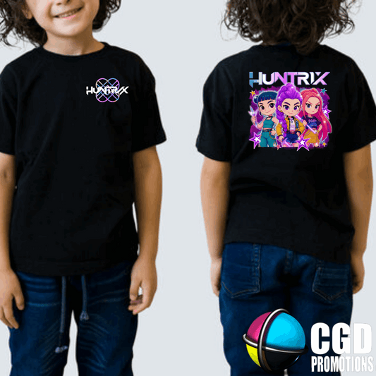 K-Pop Huntrix Character Inspired Printed Kids Shirt (front and back print)