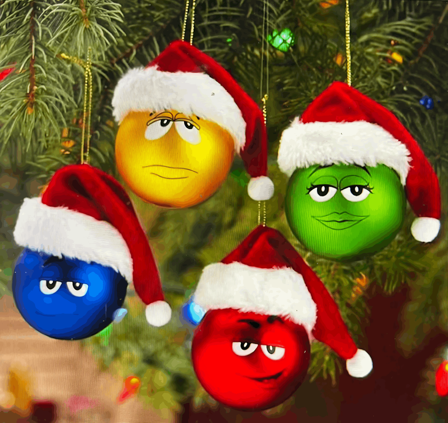 M&M Matte Colour 8cm Christmas Bauble – Red, Blue, Yellow, Green

