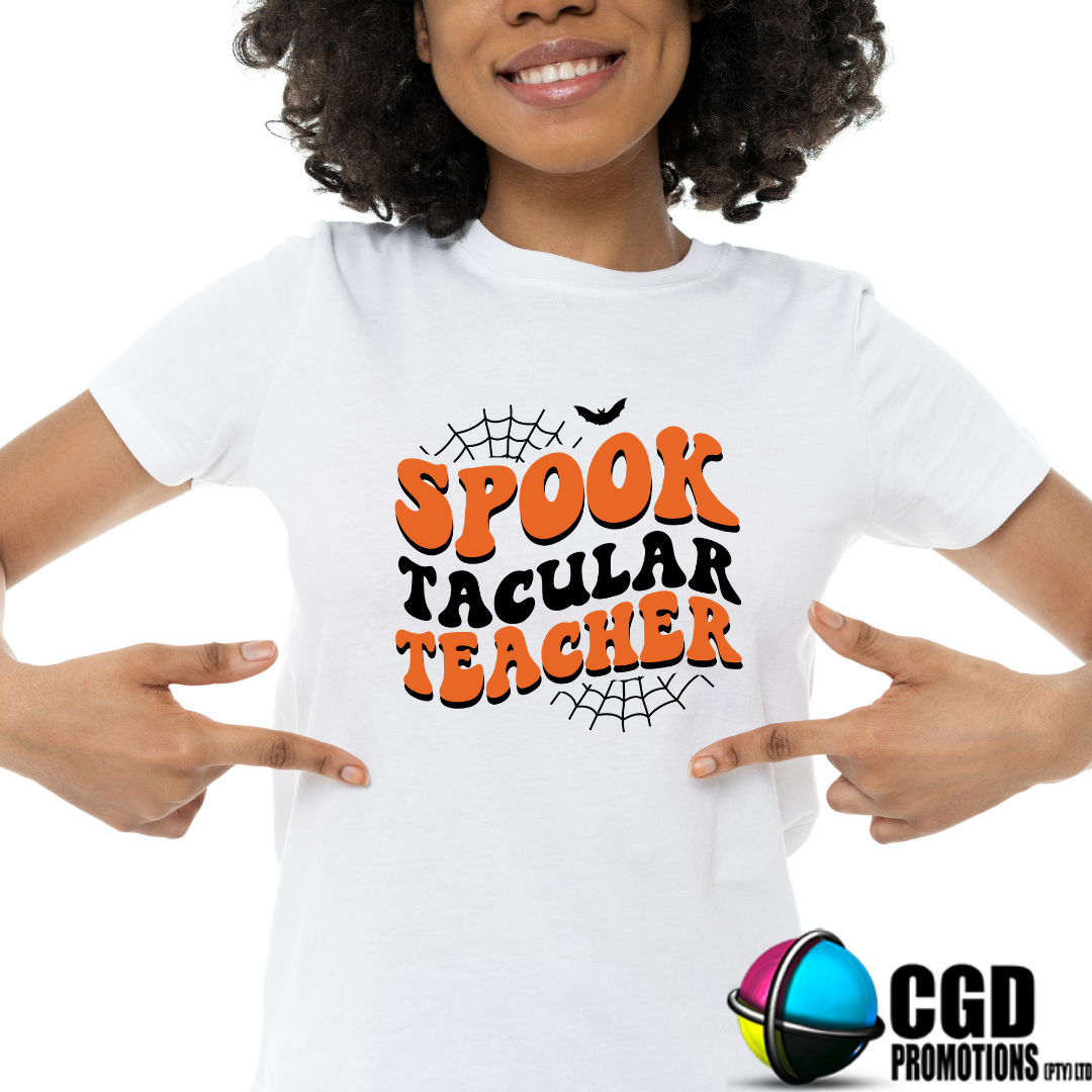 Spook Tacular Teacher - Halloween T-shirts Adult Printed Shirt - Men's Unisex, Ladies Fitted (Copy)