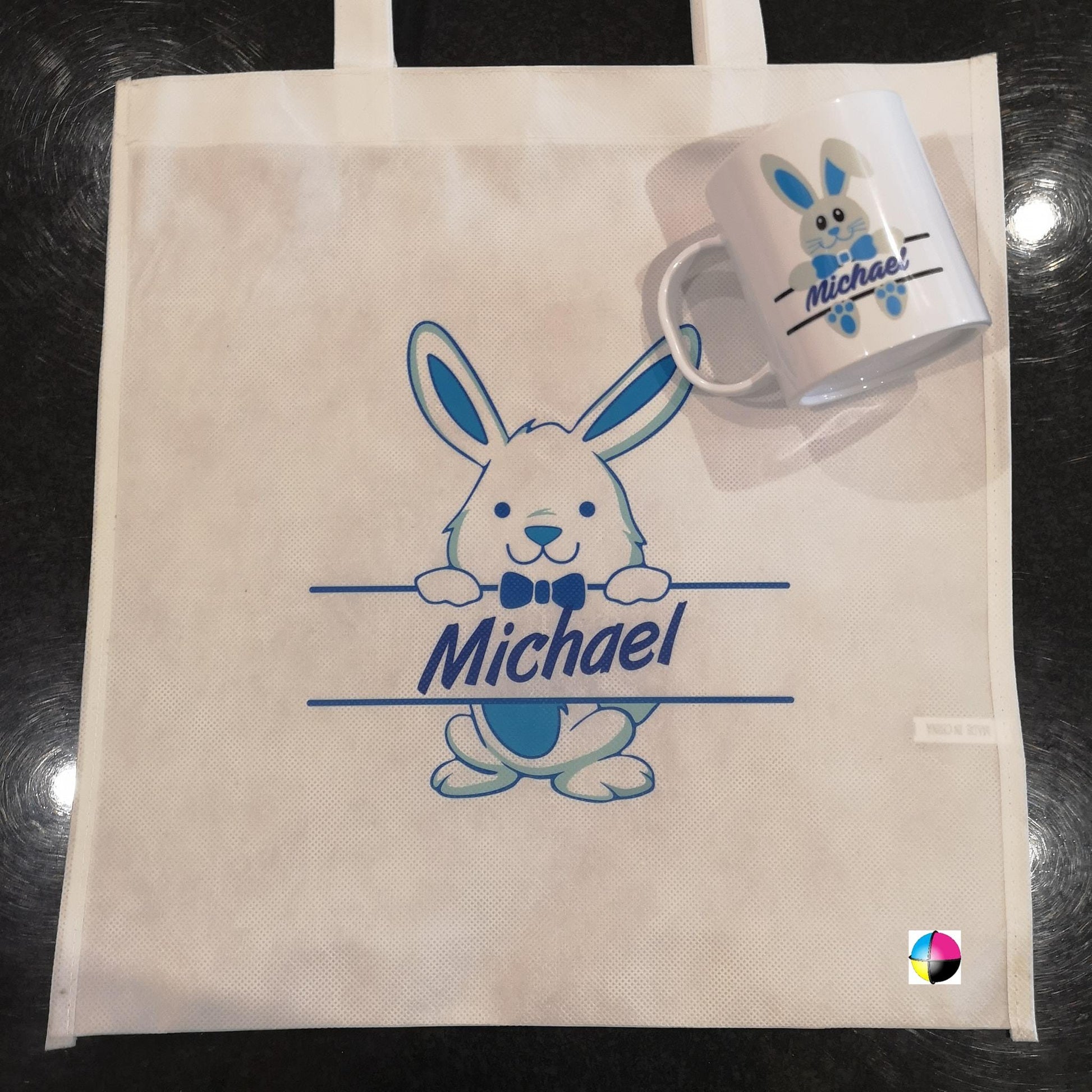 Personalised Easter Hunt Tote Bag and Matching Mug (8-options)