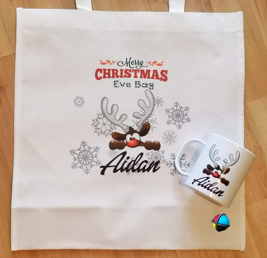 Christmas Eve Tote Bag & Matching Mug – Personalized CGD Xmas Characters