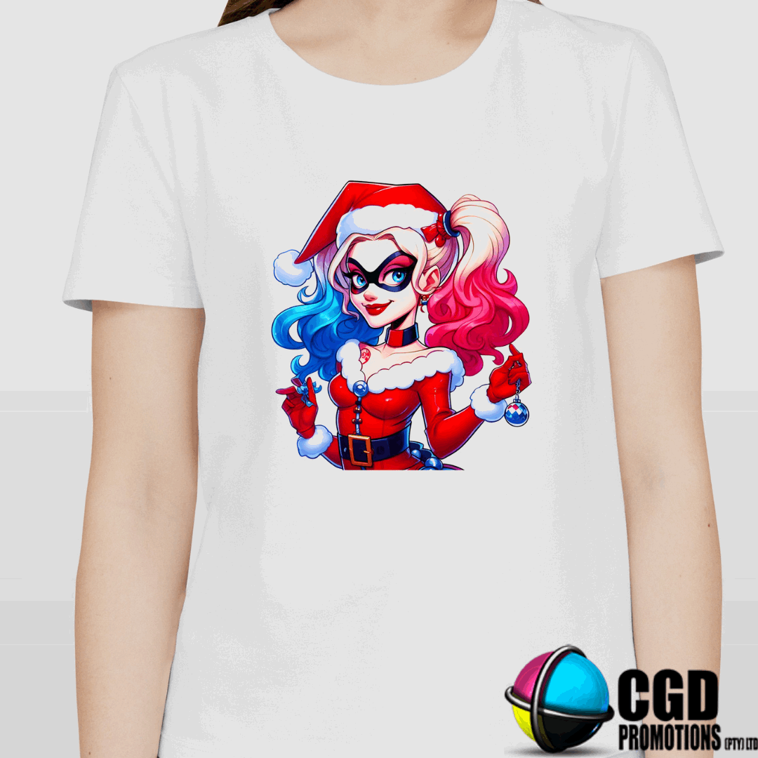Santa Christmas Harly Quinn - Christmas Adult Unisex, Ladies Fitted 