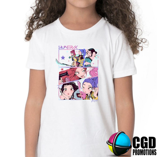 "K-pop Demon Hunter inspired shirt front design"